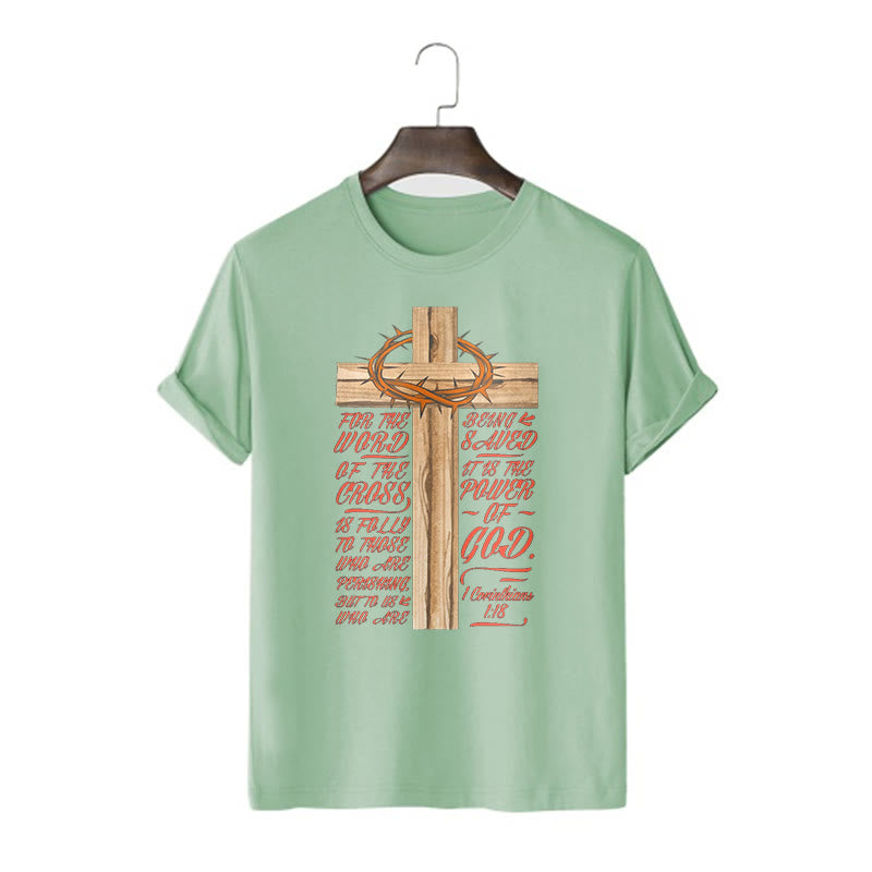 Christiandiscipleshop Classic Style Power of God - 1 Corinthians 1:18 Short Sleeve Washed T-shirt