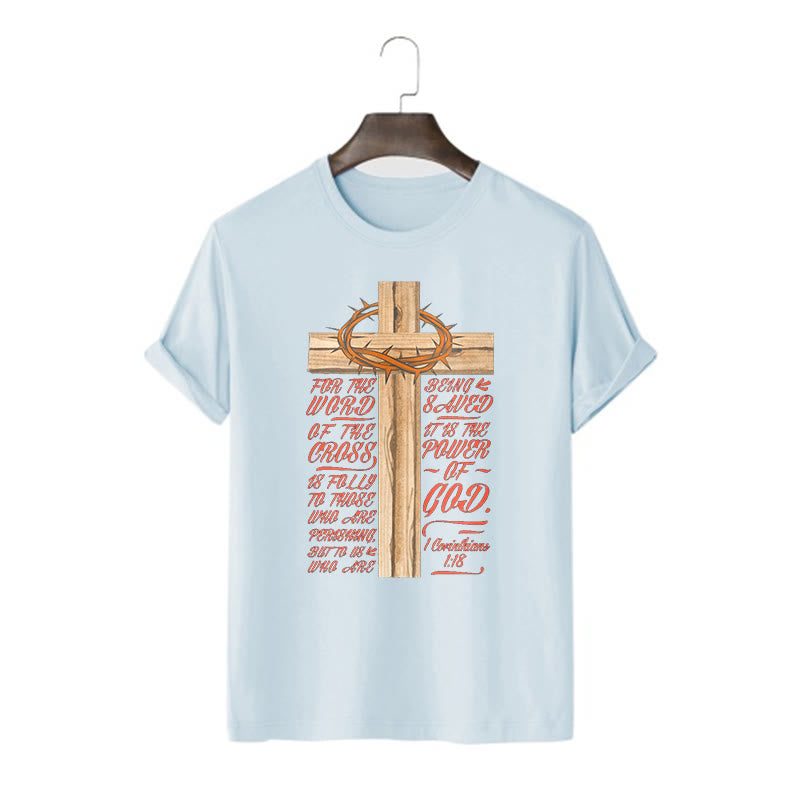 Christiandiscipleshop Classic Style Power of God - 1 Corinthians 1:18 Short Sleeve Washed T-shirt
