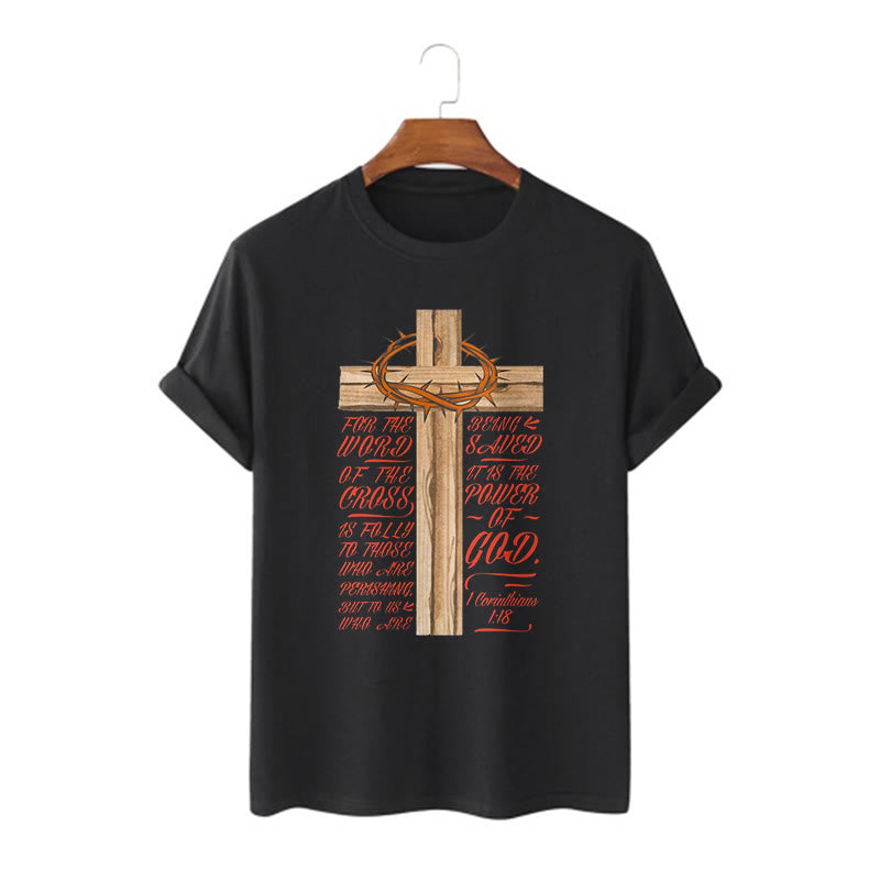 Christiandiscipleshop Classic Style Power of God - 1 Corinthians 1:18 Short Sleeve Washed T-shirt