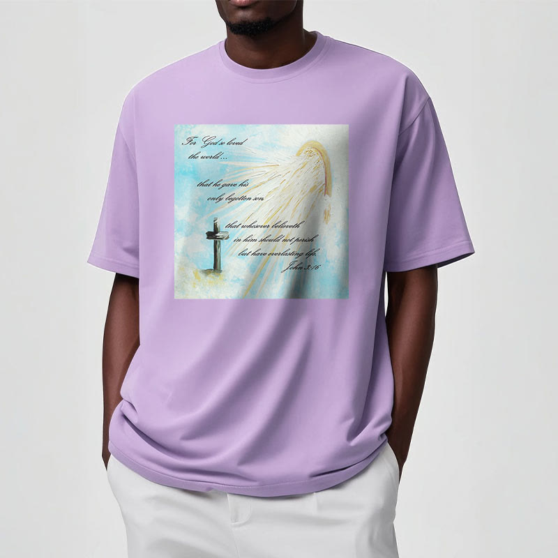 Christiandiscipleshop Classic Style For God so Loved the World Short Sleeve Washed T-shirt