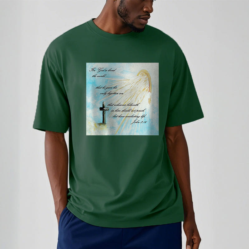 Christiandiscipleshop Classic Style For God so Loved the World Short Sleeve Washed T-shirt