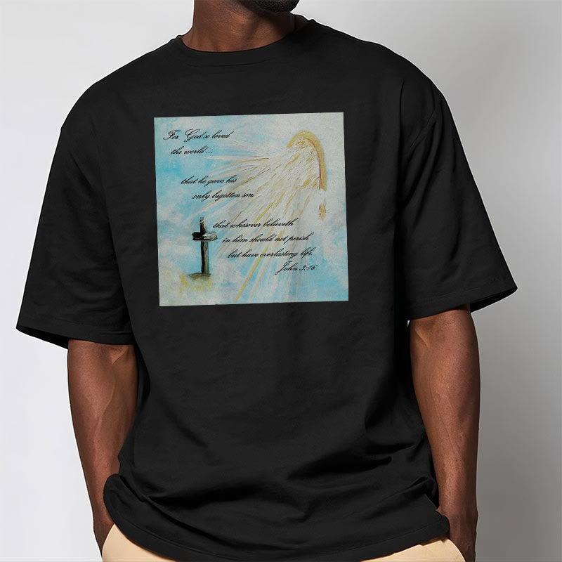 Christiandiscipleshop Classic Style For God so Loved the World Short Sleeve Washed T-shirt