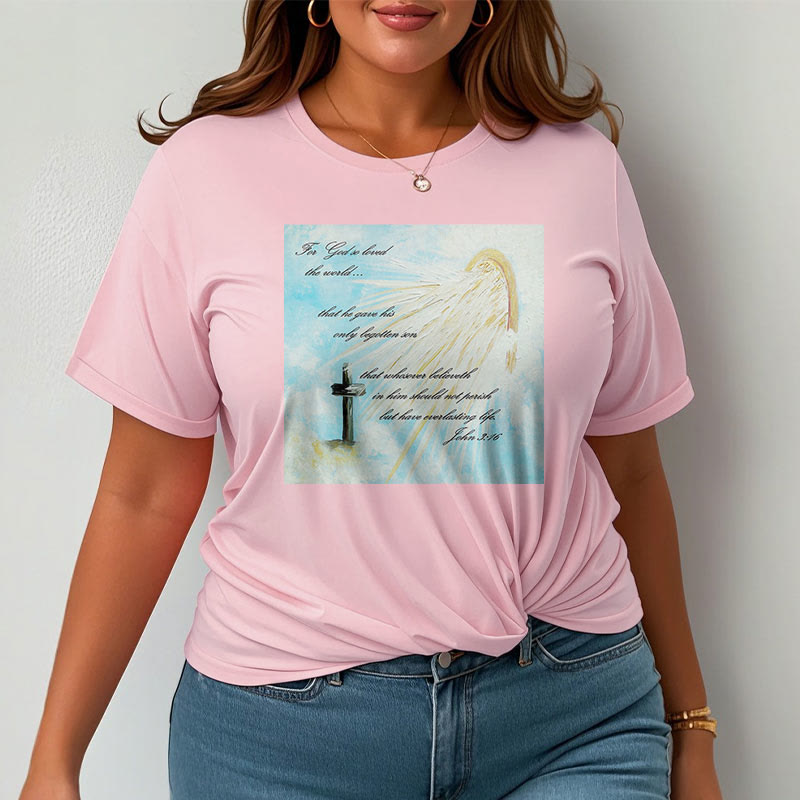 Christiandiscipleshop Classic Style For God so Loved the World Short Sleeve Washed T-shirt