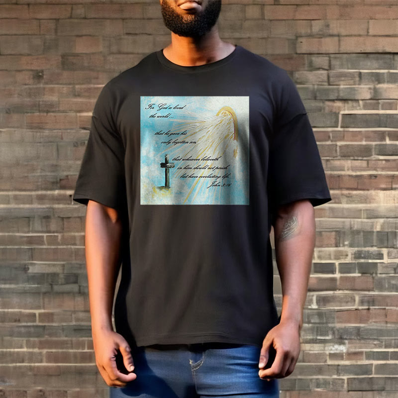 Christiandiscipleshop Classic Style For God so Loved the World Short Sleeve Washed T-shirt