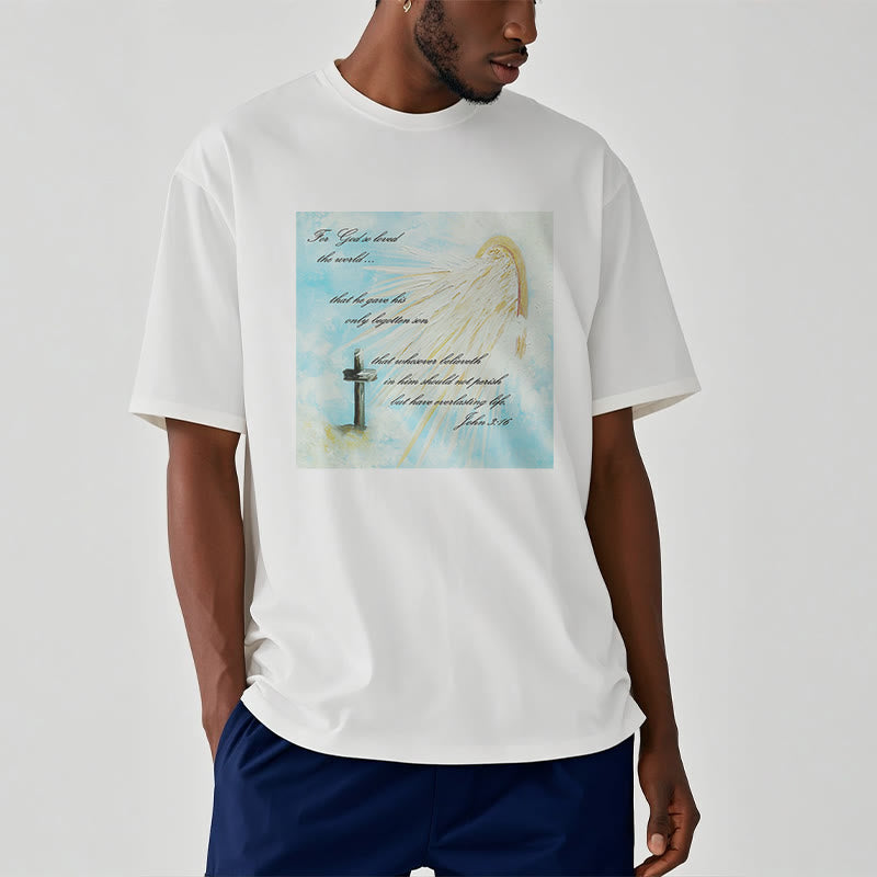 Christiandiscipleshop Classic Style For God so Loved the World Short Sleeve Washed T-shirt