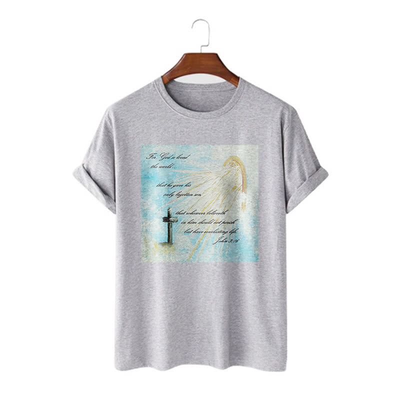 Christiandiscipleshop Classic Style For God so Loved the World Short Sleeve Washed T-shirt