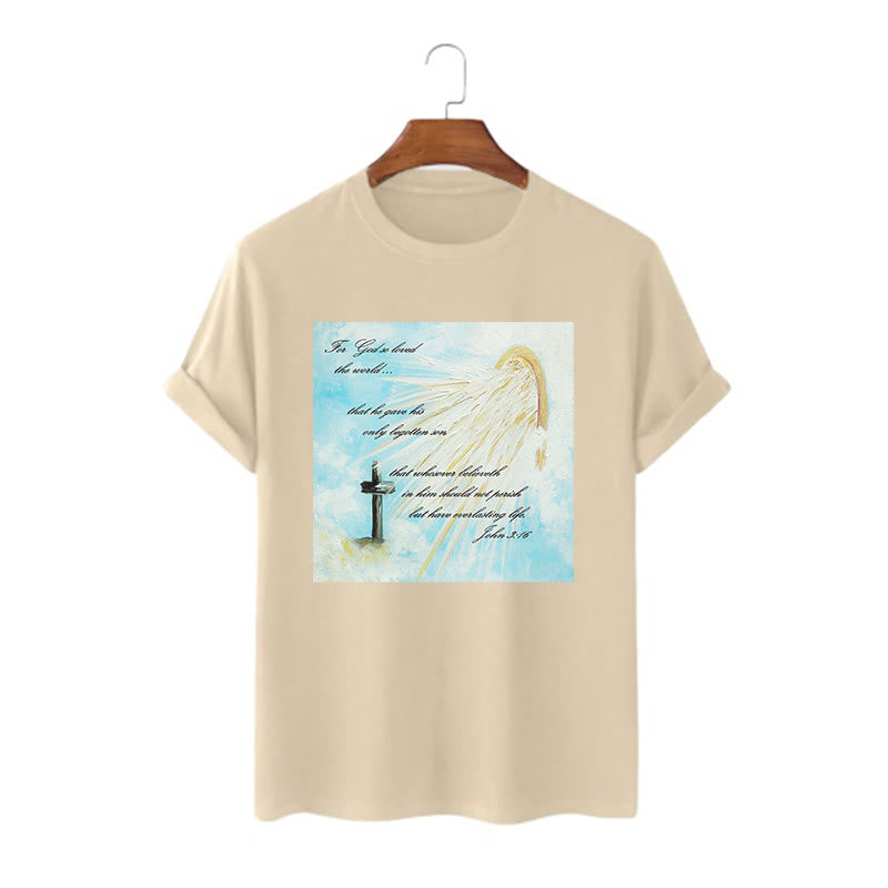 Christiandiscipleshop Classic Style For God so Loved the World Short Sleeve Washed T-shirt