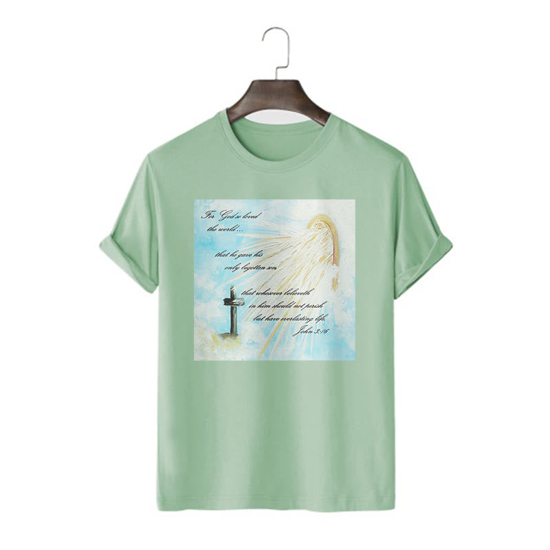 Christiandiscipleshop Classic Style For God so Loved the World Short Sleeve Washed T-shirt