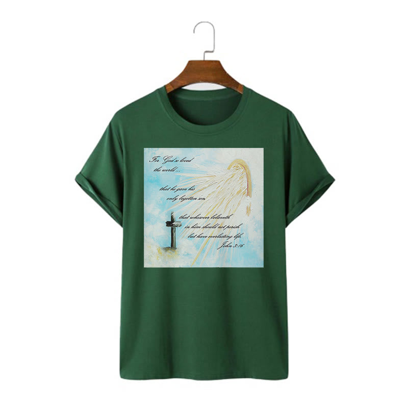 Christiandiscipleshop Classic Style For God so Loved the World Short Sleeve Washed T-shirt