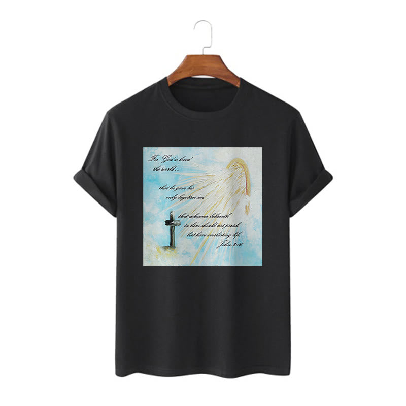 Christiandiscipleshop Classic Style For God so Loved the World Short Sleeve Washed T-shirt