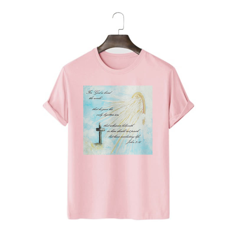 Christiandiscipleshop Classic Style For God so Loved the World Short Sleeve Washed T-shirt