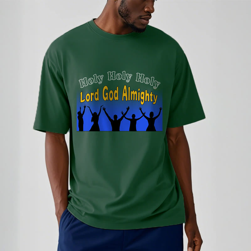 Christiandiscipleshop Funny Style Holy Holy Holy is the Lord God almighty Short Sleeve Washed T-shirt