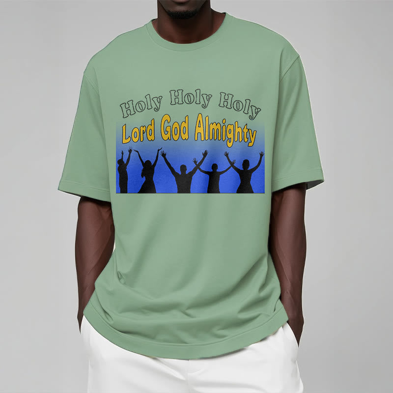 Christiandiscipleshop Funny Style Holy Holy Holy is the Lord God almighty Short Sleeve Washed T-shirt