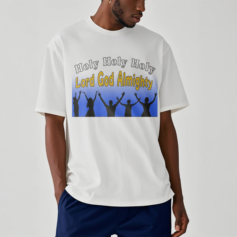 Christiandiscipleshop Funny Style Holy Holy Holy is the Lord God almighty Short Sleeve Washed T-shirt