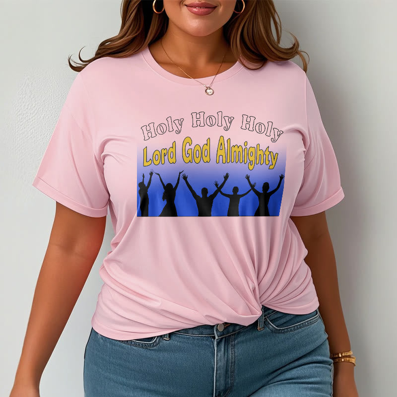 Christiandiscipleshop Funny Style Holy Holy Holy is the Lord God almighty Short Sleeve Washed T-shirt