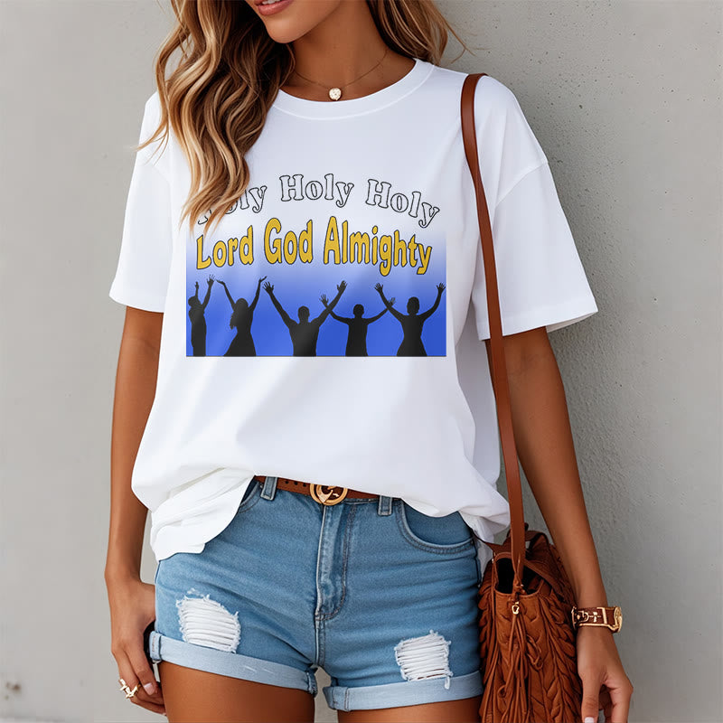 Christiandiscipleshop Funny Style Holy Holy Holy is the Lord God almighty Short Sleeve Washed T-shirt