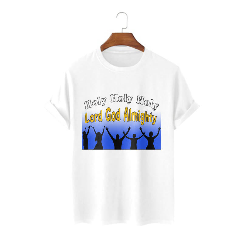Christiandiscipleshop Funny Style Holy Holy Holy is the Lord God almighty Short Sleeve Washed T-shirt