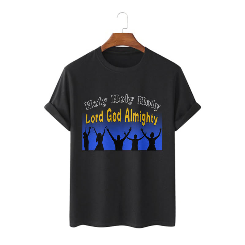 Christiandiscipleshop Funny Style Holy Holy Holy is the Lord God almighty Short Sleeve Washed T-shirt