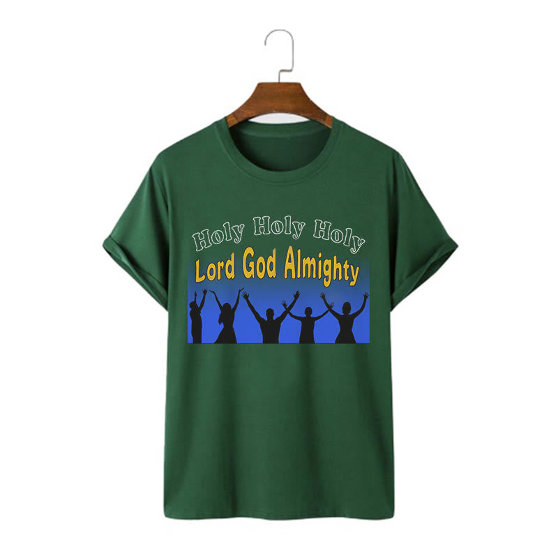 Christiandiscipleshop Funny Style Holy Holy Holy is the Lord God almighty Short Sleeve Washed T-shirt