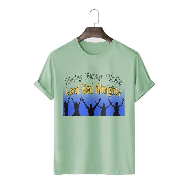 Christiandiscipleshop Funny Style Holy Holy Holy is the Lord God almighty Short Sleeve Washed T-shirt