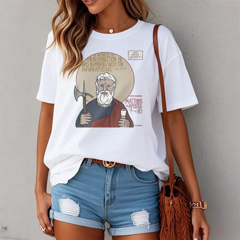 Christiandiscipleshop Classic Style Matthias the Apostle Short Sleeve Washed T-shirt