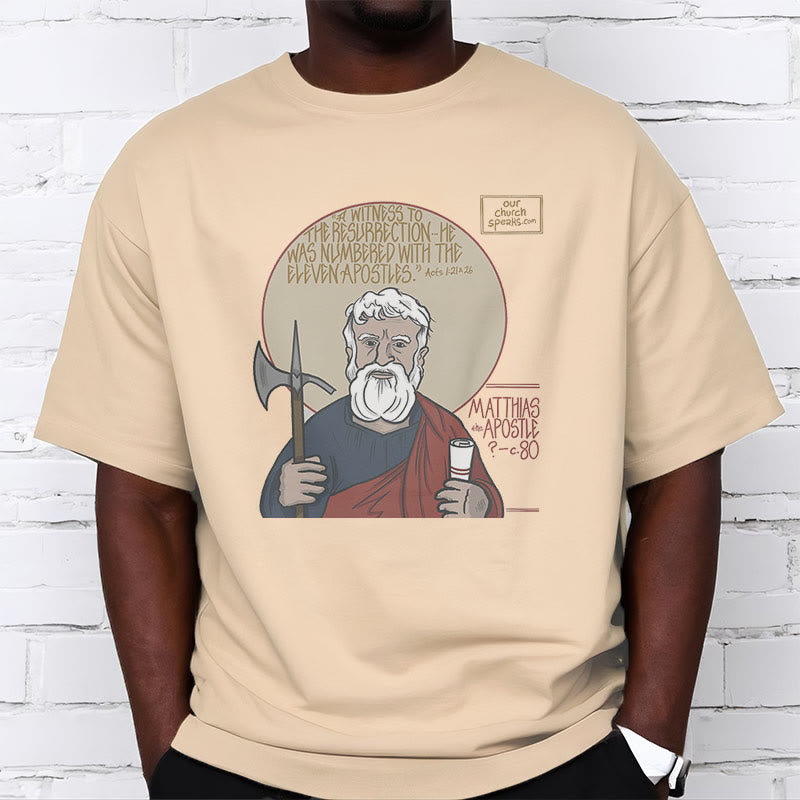 Christiandiscipleshop Classic Style Matthias the Apostle Short Sleeve Washed T-shirt