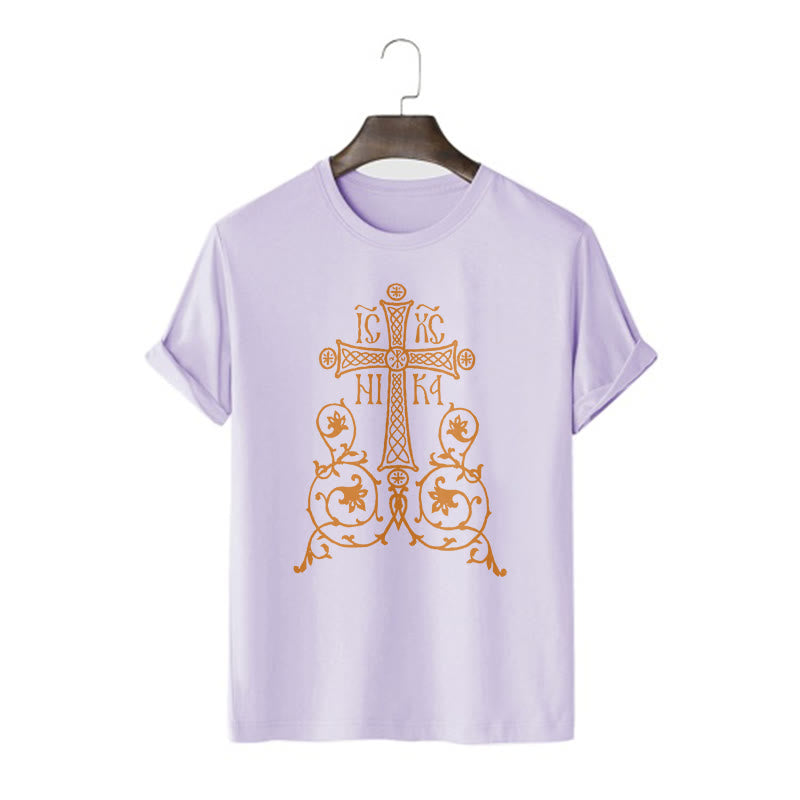 Christiandiscipleshop Classic Style Orthodox Cross Short Sleeve Washed T-shirt