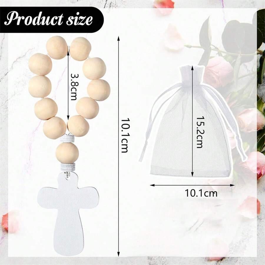 Christiandiscipleshop Multi-purpose Wooden Finger Pocket Rosary for Baptism Pray Festival Decor