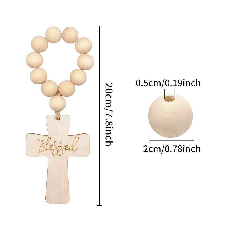 Christiandiscipleshop Multi-purpose Wooden Finger Pocket Rosary for Baptism Pray Festival Decor