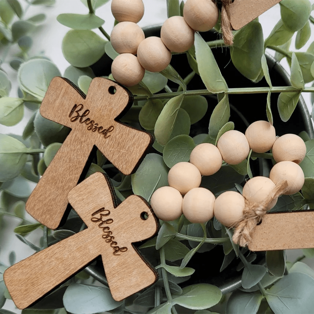 Christiandiscipleshop Multi-purpose Wooden Finger Pocket Rosary for Baptism Pray Festival Decor