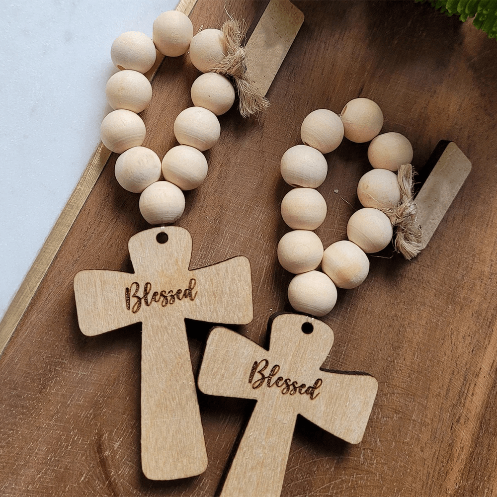 Christiandiscipleshop Multi-purpose Wooden Finger Pocket Rosary for Baptism Pray Festival Decor
