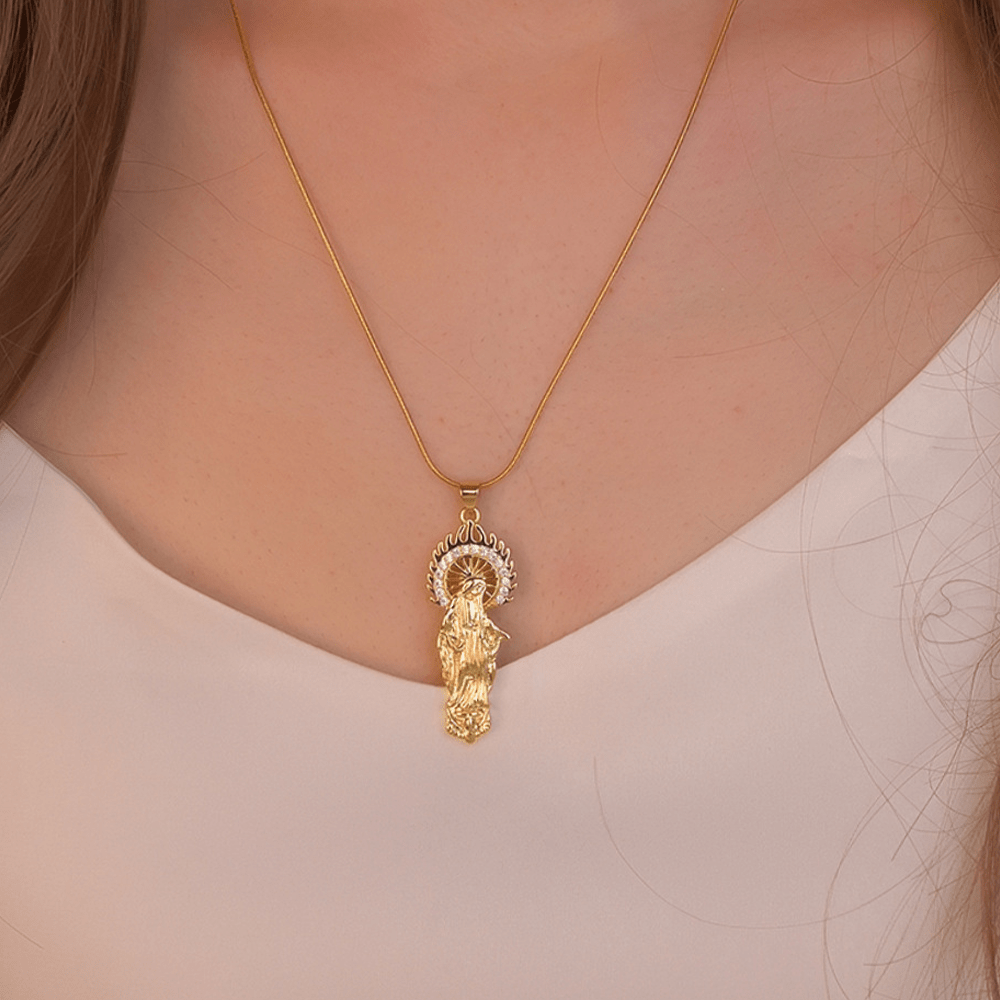 christiandiscipleshop Luxury Style Assumption of Virgin Mary Our Lady of Guadalupe Pendant Necklace