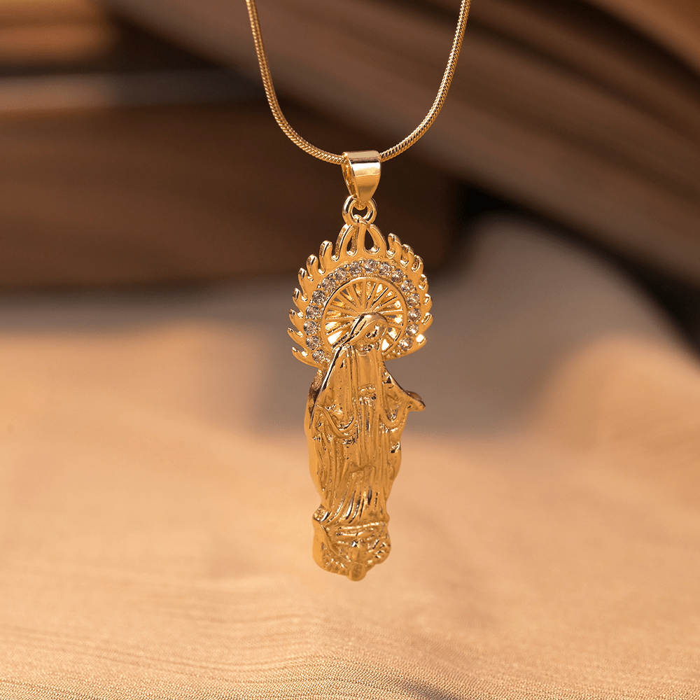 christiandiscipleshop Luxury Style Assumption of Virgin Mary Our Lady of Guadalupe Pendant Necklace