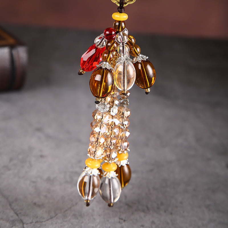christiandiscipleshop Modern Style Car Pendant Crafted Crucifix Crystal Tassels Car Hanging Ornaments