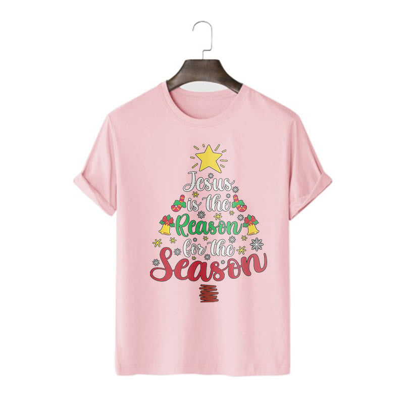 Christiandiscipleshop Festive Style Jesus is the Reason for the Season Short Sleeve Washed T-shirt