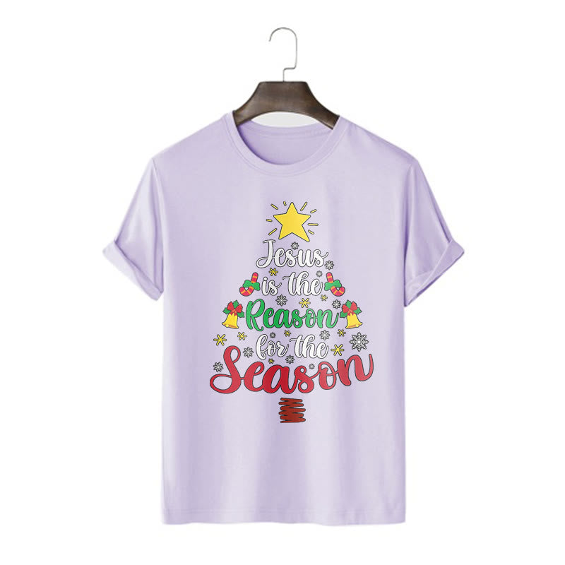 Christiandiscipleshop Festive Style Jesus is the Reason for the Season Short Sleeve Washed T-shirt