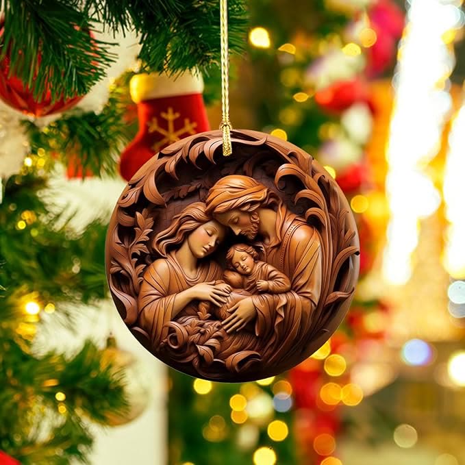 Christiandiscipleshop Retro Style Nativity Christmas Hanging Ornaments A