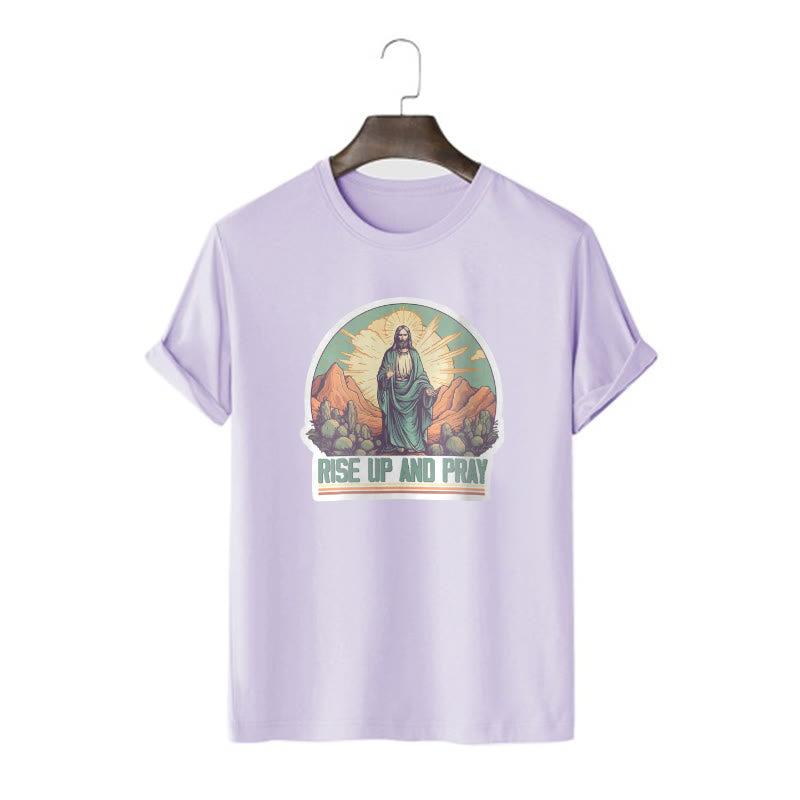 Christiandiscipleshop Classic Style Rise Up and Pray Short Sleeve Washed T-shirt