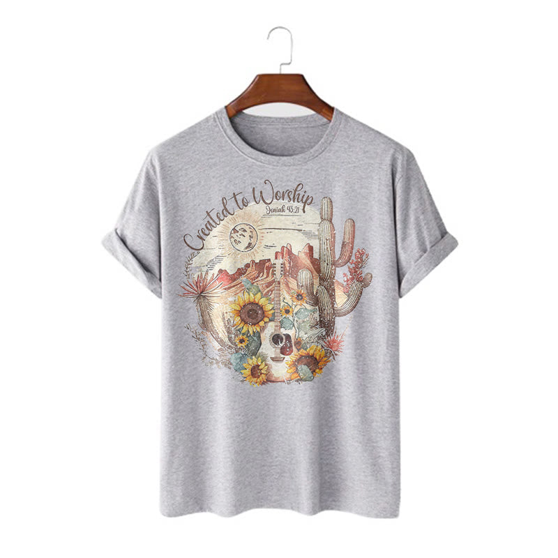 Christiandiscipleshop Classic Style Created to Worship Short Sleeve Washed T-shirt