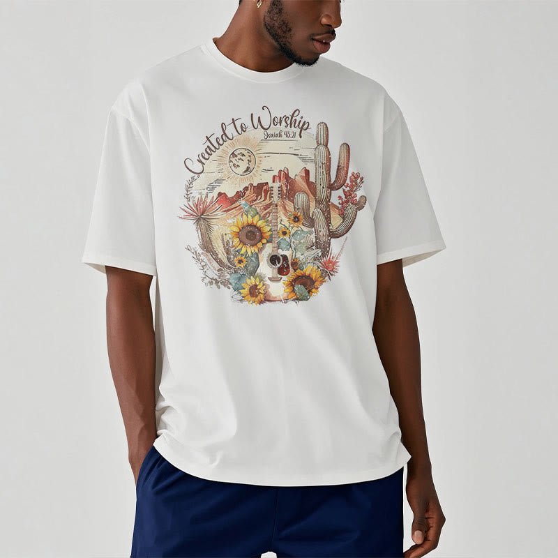 Christiandiscipleshop Classic Style Created to Worship Short Sleeve Washed T-shirt