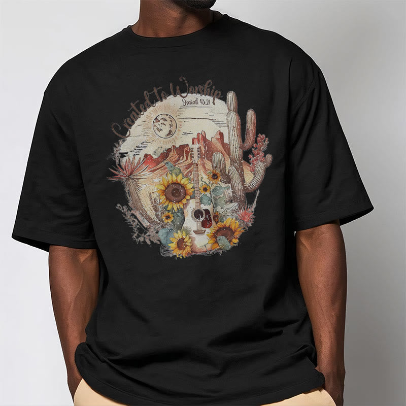 Christiandiscipleshop Classic Style Created to Worship Short Sleeve Washed T-shirt