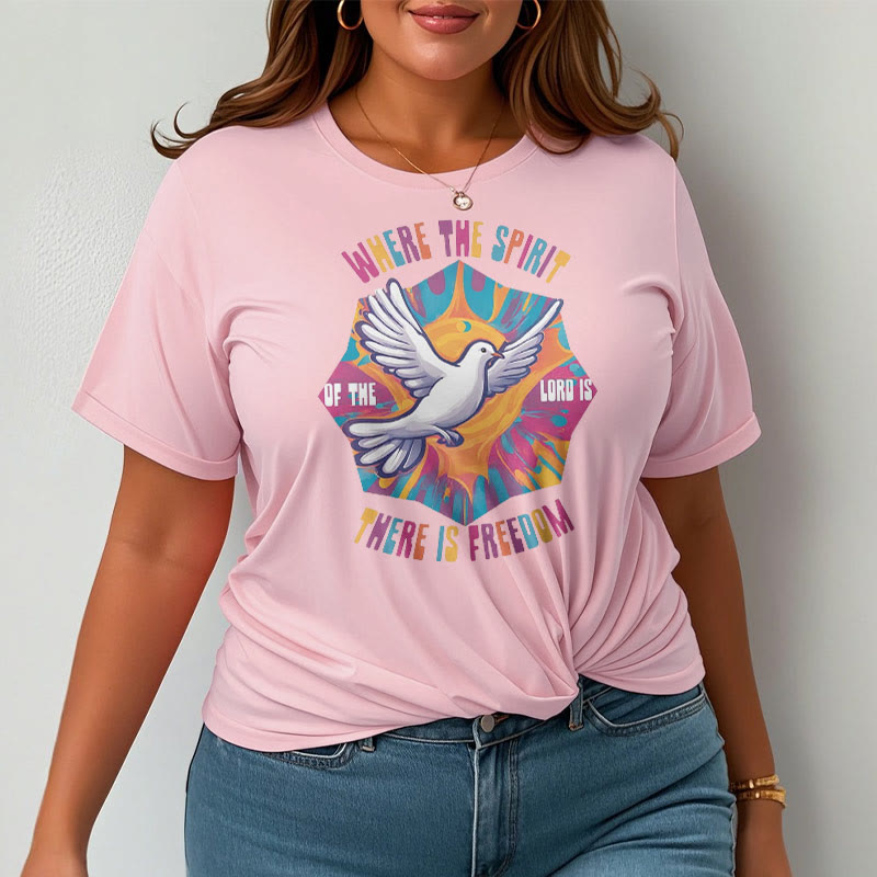 Christiandiscipleshop Colorful Style Dove and Bible Verse Short Sleeve Washed T-shirt