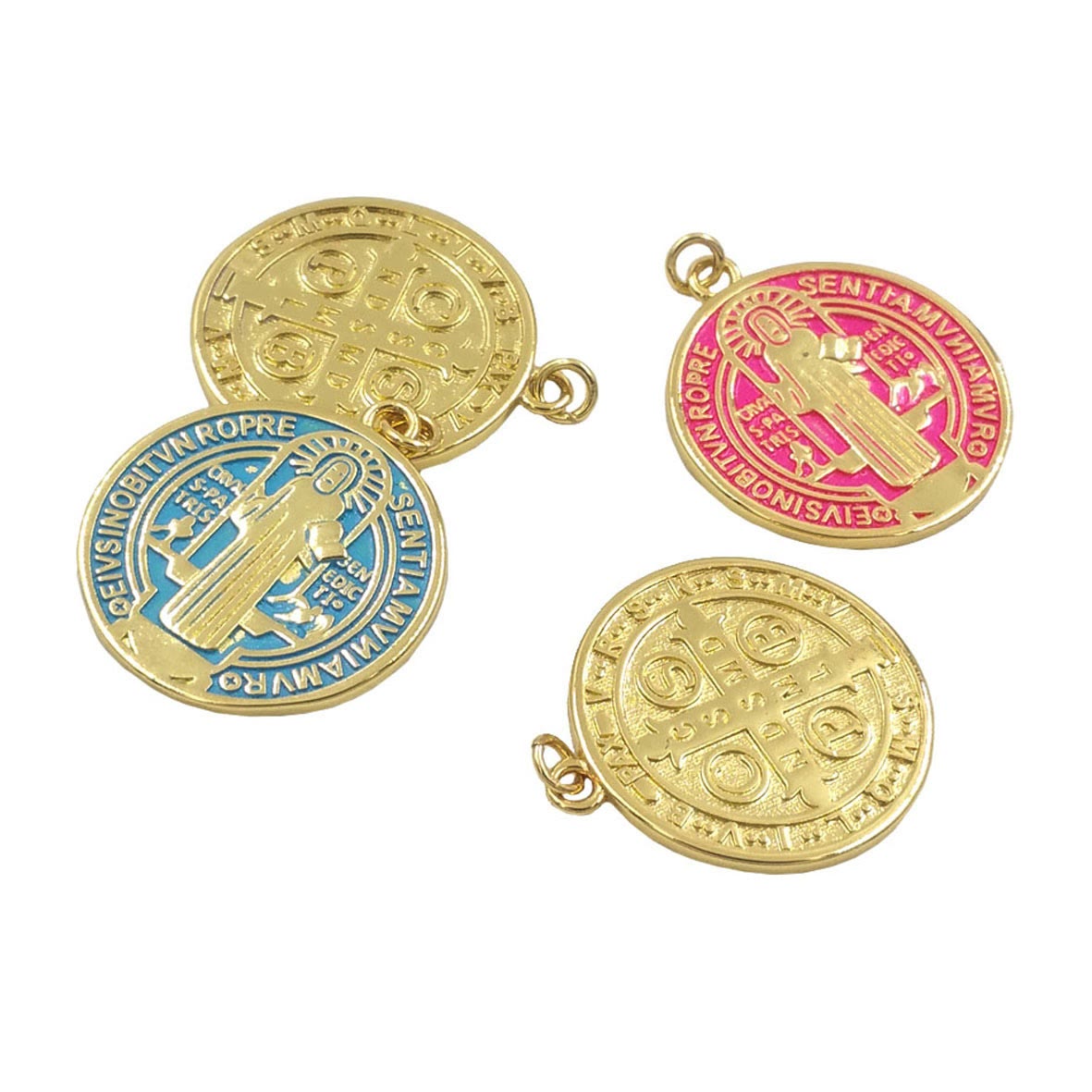 Christiandiscipleshop Refined Style St. Benedict Gold Plated Brass Pendant Necklace
