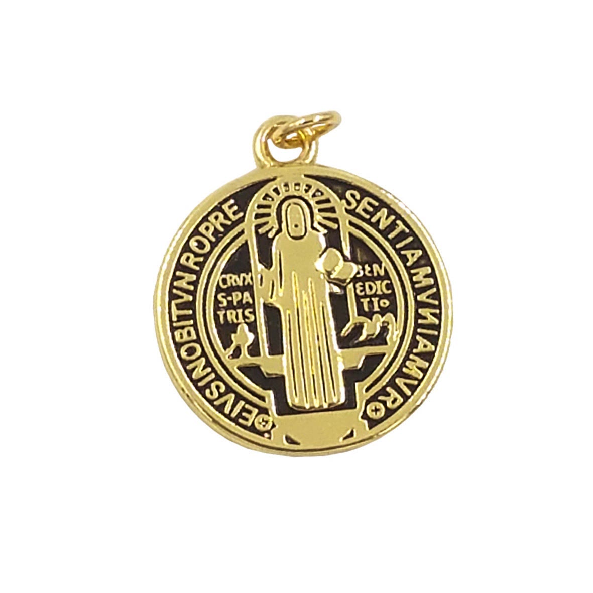 Christiandiscipleshop Refined Style St. Benedict Gold Plated Brass Pendant Necklace
