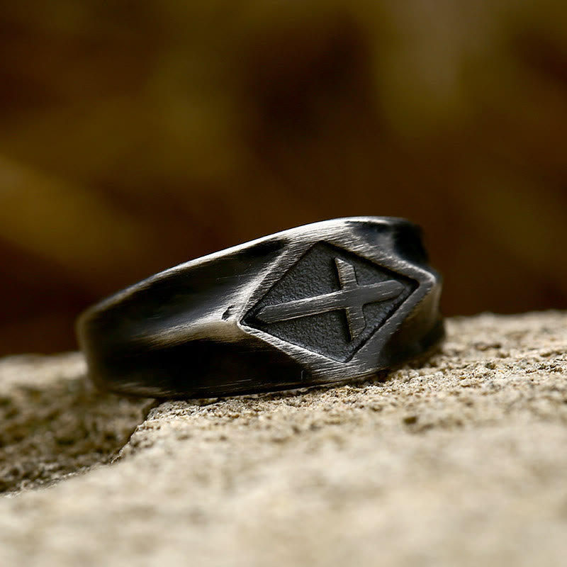 Christiandiscipleshop Retro Style Vintage Cross Titanium Steel Ring