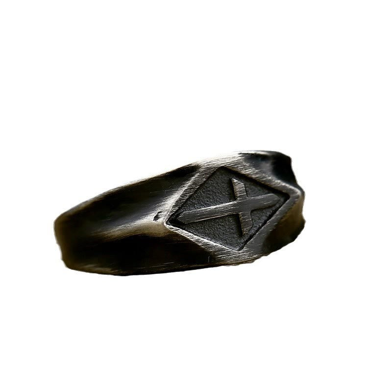 Christiandiscipleshop Retro Style Vintage Cross Titanium Steel Ring