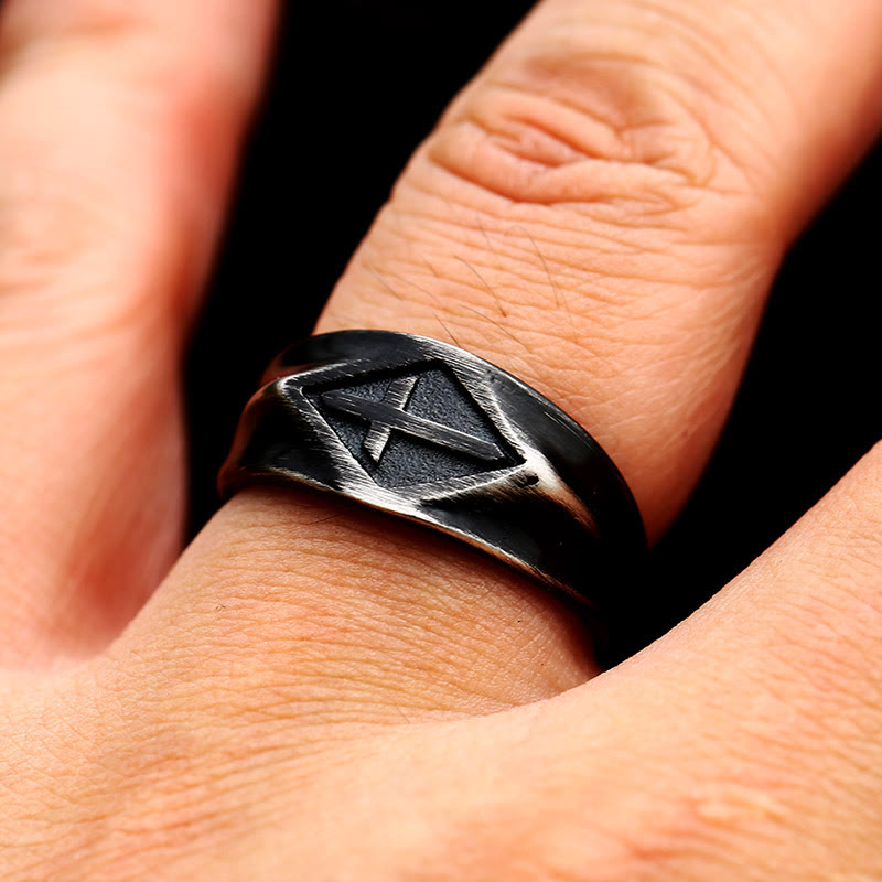 Christiandiscipleshop Retro Style Vintage Cross Titanium Steel Ring