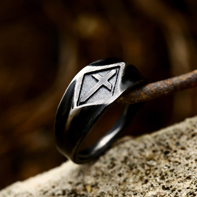 Christiandiscipleshop Retro Style Vintage Cross Titanium Steel Ring