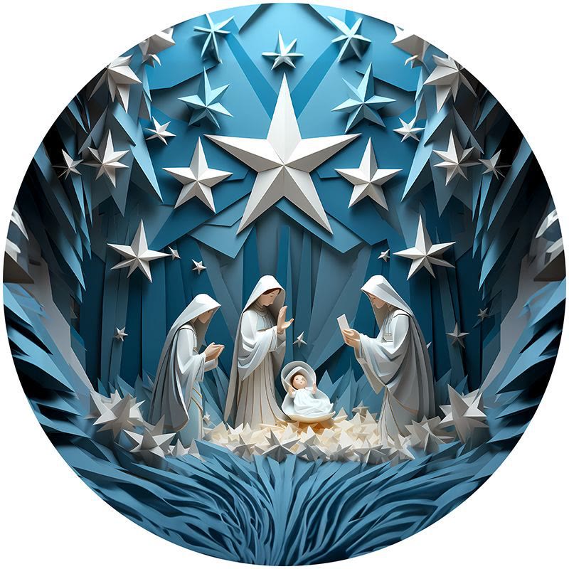 Christianartworkshop Blue Series 10 Styles Nativity Festive Decor Hanging Ornaments C