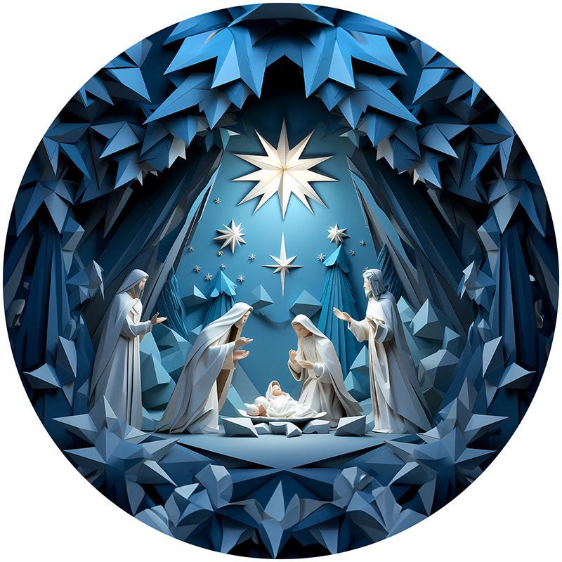 Christianartworkshop Blue Series 10 Styles Nativity Festive Decor Hanging Ornaments D
